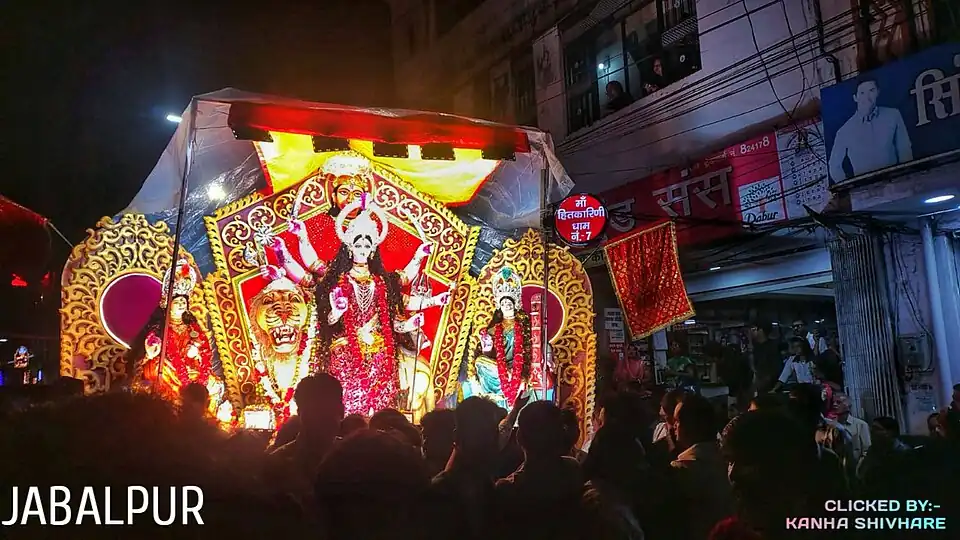 Durga idol of hitkarini Dham-Jabalpur in Navratri 2025