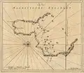 1753 Van Keulen map of Huvadu Atoll (inaccurate)