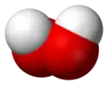 Space filling model of the hydrogen peroxide molecule