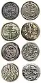 Coins of King Béla III of Hungary with double cross