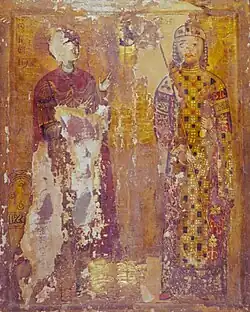 12th century icon of Saint George and David IV of Georgia