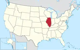 Location of Illinois within the United States