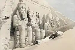 The colossal figures in front of the Great Temple