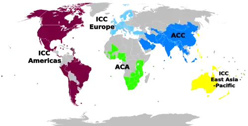 ICC members by region