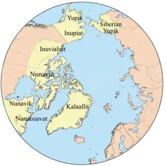 Map showing the members of the Inuit Circumpolar Conference.