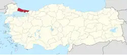 Location of Istanbul