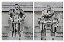 Jacob Epstein, Day and Night, carved for the London Underground's headquarters, 1928.