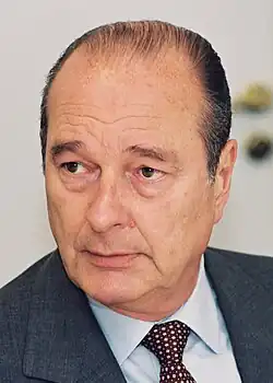 Chirac head shot of Chirac looking left