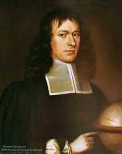 James Gregory, discoverer of the infinite series and designer of the first practical reflecting telescope, the Gregorian telescope.[148]