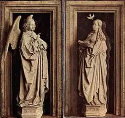 The Annunciation Diptych by Jan van Eyck, detail (c. 1433–1435)