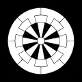 Gissha (bullock cart) wheel motif of the Genji clan