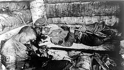 Two Japanese Imperial Marines who shot themselves rather than surrender to U.S. Marines on Tarawa