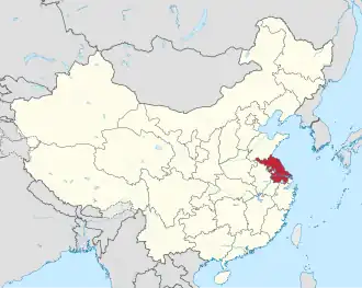 Location of Jiangsu in China