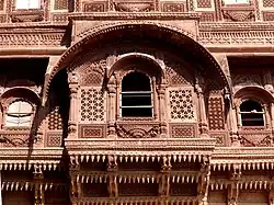 Jharokha balcony at Mehrangarh Fort in Jodhpur, India