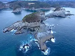 A panorama view of Jōdogahama in Miyako city.