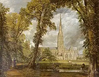 Constable, Salisbury Cathedral from the Bishop's Garden [1823 version] (Ulmus × hollandica[12])