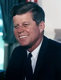 Photographic portrait of John F. Kennedy