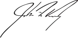 Cursive signature in ink
