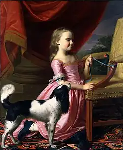 Young Lady with a Bird and Dog (1767)