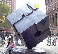 A sculpture with a cube shape