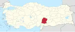 Location of the province within Turkey