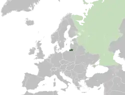 Location in Europe (dark green)