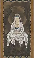Japanese painting of Avalokiteśvara meditating. 16th century CE.