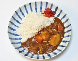 Japanese style karē-raisu (curry rice)