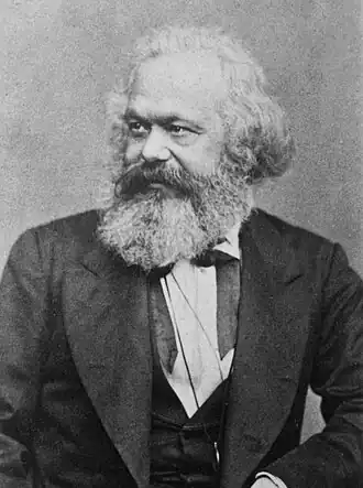 Black-and-white head shot of Marx