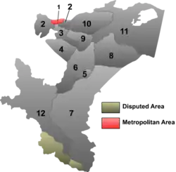 Location of Kashgar (red) within Kashgar Prefecture