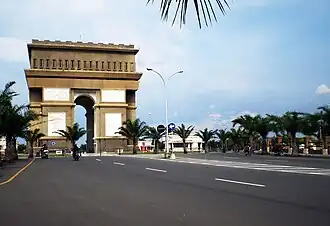 Simpang Lima Gumul Monument in Kediri, Indonesia.