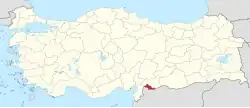 Location of the province within Turkey