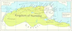 Map of Numidia after the Punic Wars