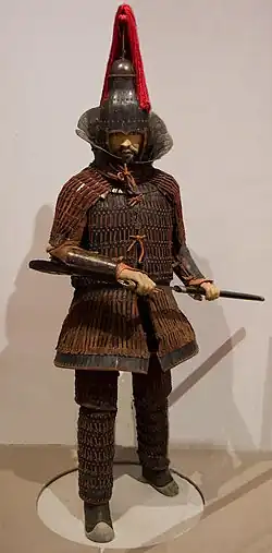 A Kaya soldier (After 412, armor style influenced by Goguryeo.)