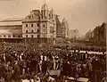 Waiting for the arrival of the coffin of Kossuth at the Western Railway terminal of Budapest in 1894