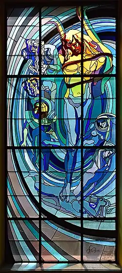 Stained glass: Apollo (System Copernicus), 1904, Medical Society in Kraków, 4 Radziwillowska street