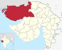 Location of Kutch district in Gujarat