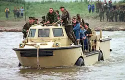 A LARC-V 5-ton U.S. amphibious cargo vehicle