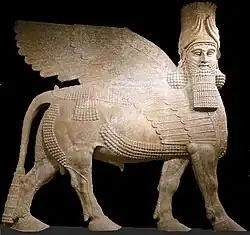 A giant lamassu, 8th century BC