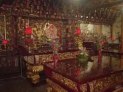 The interior of Lecheng Temple