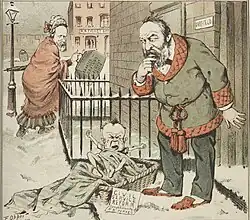 A cartoon. Garfield, in night clothes and slippers, is on the doorstep looking at an ugly crying baby in a basket on the ground.