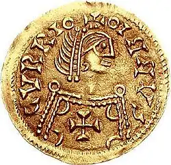 Tremissis depicting Liuvigild (569–586) of Visigothic Kingdom