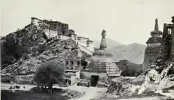 Lhasa's (western gate)—the Tibetans called this chorten, Pargo Kaling pictured here at the time of the 1904 British expedition to Tibet.