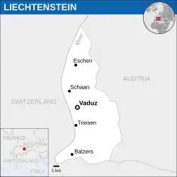 Location of Liechtenstein