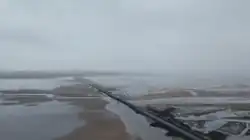 Road across mudflats