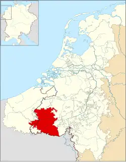 The County of Hainaut within the Holy Roman Empire, 1350