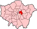 Location of the London Borough of Tower Hamlets in Greater London