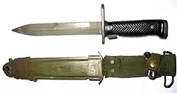 The US M6 bayonet and scabbard used with the M14 rifle