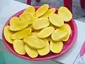 Sliced Ataulfo mangoes