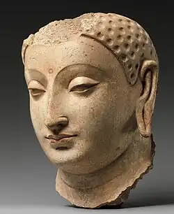 Head of Buddha, from Hadda, Afghanistan, c. 5th–6th century. Metropolitan Museum of Art.[453]